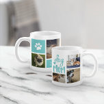 Cute Dog Mum Pet Photo Collage Coffee Mug<br><div class="desc">Create a sweet personalised gift for an adoring dog mum with this cute photo collage mug. Design features "dog mum" in turquoise hand lettered typography with 7 photos of her furbabies and a pawprint accent. Customise with dogs' names and/or a personal message in white lettering on aqua to complete the...</div>