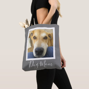 Cute Dog Mum Script Custom Photo Tote Bag