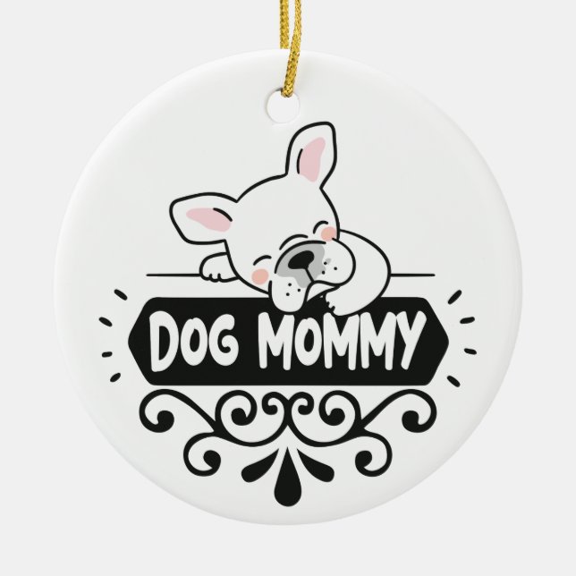 Cute Dog mummy pet animal lovers Ceramic Tree Decoration (Front)