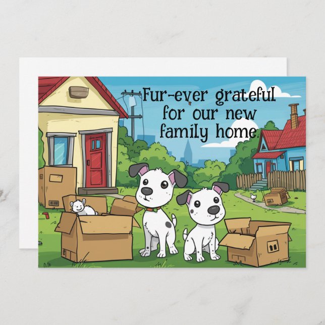 Cute Dog New Home Announcement (Front/Back)