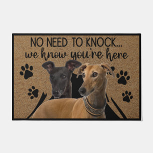 Cute Dog, No Need To Knock We Know You Are Here Doormat