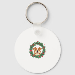 Cute Dog Nose Christmas Wreath Christmas Dog Mom D Key Ring