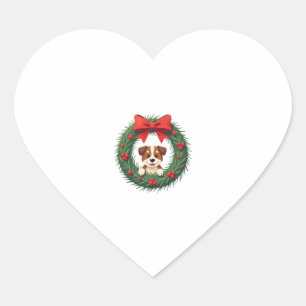 Cute Dog Nose Christmas Wreath Christmas Dog Mum D Heart Sticker