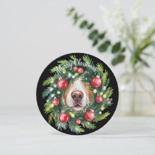 Cute Dog Nose Christmas Wreath Dog Mom Dog Lover  Holiday Card