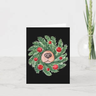 Cute Dog Nose Christmas Wreath Golden Retriever Do Card