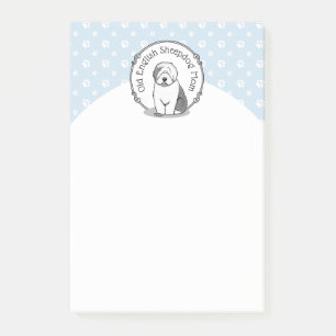 Cute Dog OES Mum Old English Sheepdog Mum (Grey 1) Post-it Notes