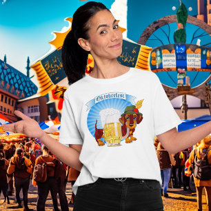 Cute Dog Oktoberfest Beer Dachshund Tri-Blend Shirt