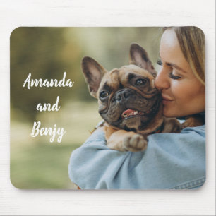 Cute dog owner personalised mouse pad