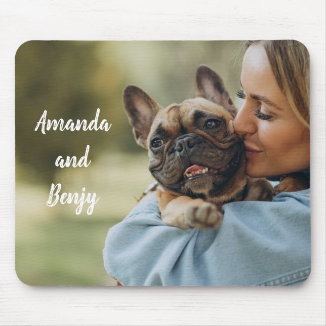 Cute dog owner personalised mouse pad (Front)