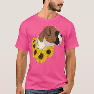 Cute Dog Owner Pet Animal Hippie Sunshine Sunflowe T-Shirt