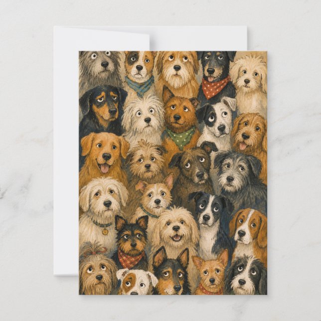 Cute Dog Pack Birthday Card for Dog Lovers (Front)