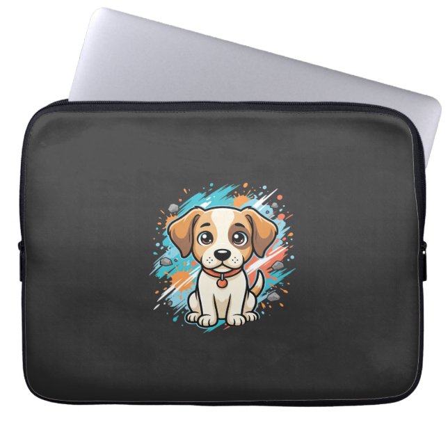 Cute Dog Paint Splash Vector Art_1 Laptop Sleeve (Front)