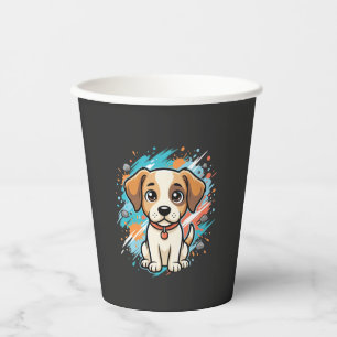 Cute Dog Paint Splash Vector Art_1 Paper Cups