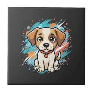 Cute Dog Paint Splash Vector Art_1 Tile