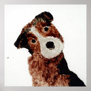 Cute Dog Painting Terrier Poster
