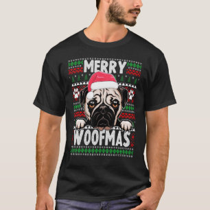 Cute Dog Pajama Pug Dogs Christmas T-Shirt
