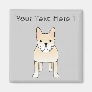 Cute Dog. Pale Cream French Bulldog. Magnet