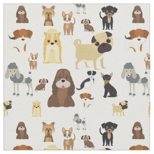 cute dog pattern design for dog lovers- white back fabric