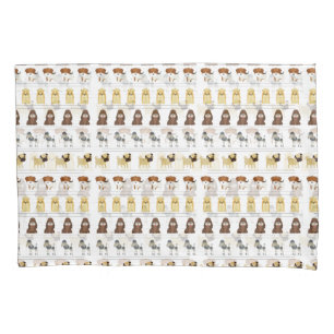 cute dog pattern design for dog lovers- white pillowcase