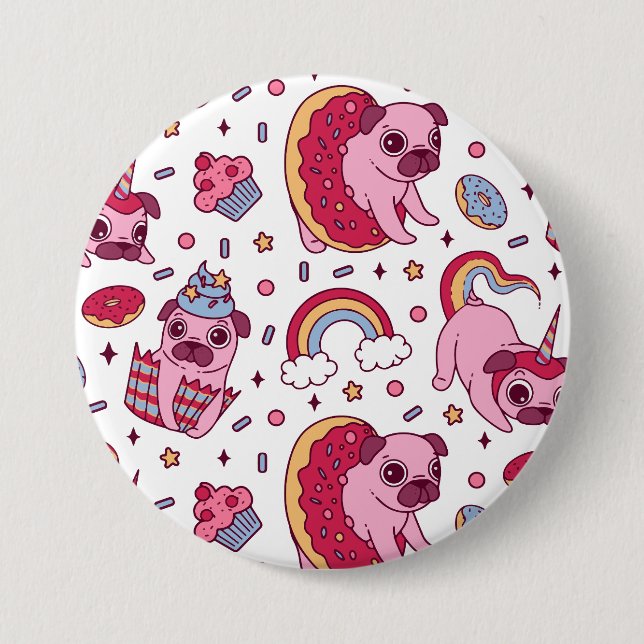 Cute dog pattern for dog lovers 7.5 cm round badge (Front)