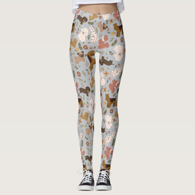 Cute Dog Pattern Leggings (Front)