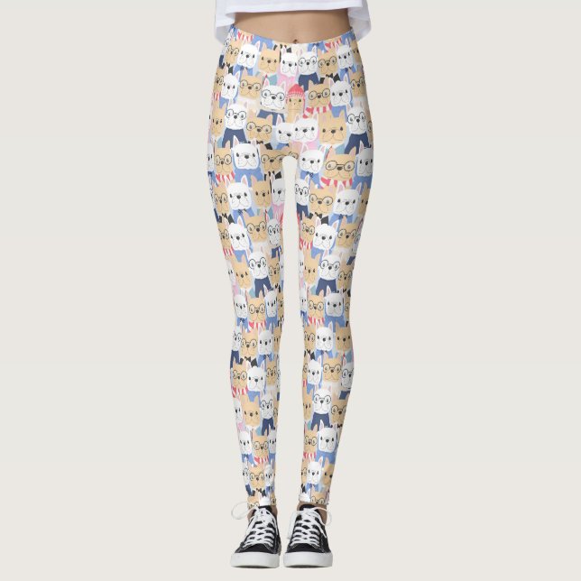 Cute Dog Pattern Leggings (Front)