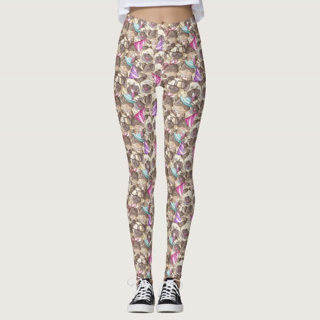 Cute Dog Pattern Leggings (Front)