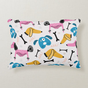 Cute dog pattern with baby animal face drawing sca decorative cushion