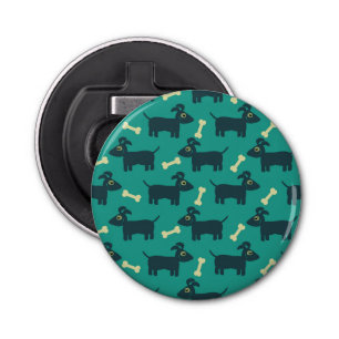 Cute Dog Pattern with Floppy Ears & Bone Bottle Opener