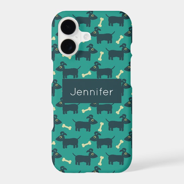 Cute Dog Pattern with Floppy Ears & Bone Custom (Back)