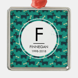 Cute Dog Pattern with Floppy Ears & Bone Metal Tree Decoration