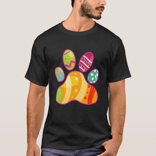 Cute Dog Paw Eggs Happy Easter Day Toddlers Boys G T-Shirt (Front)