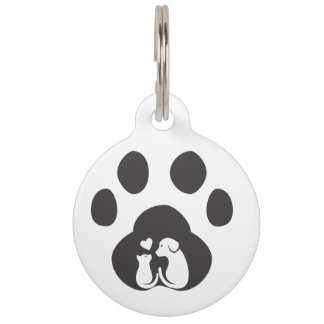 Cute Dog Paw Love Pet ID Tag