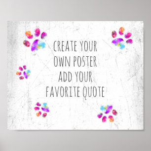 cute dog paw print add your text distressed