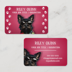 Cute Dog Paw Print Border Business Card