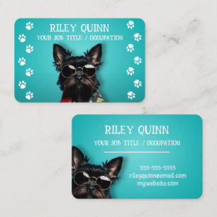 Cute Dog Paw Print Border Business Card