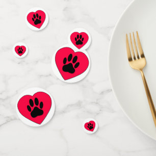 Cute Dog Paw Print Drawing Confetti
