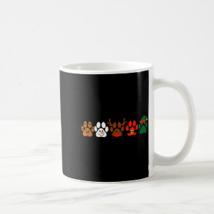 Cute Dog Paw Print Santa Elf Christmas Character H Coffee Mug