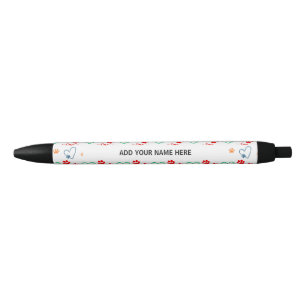 Cute DOG PAW PRINTS and LOVE HEARTS Personalised Black Ink Pen