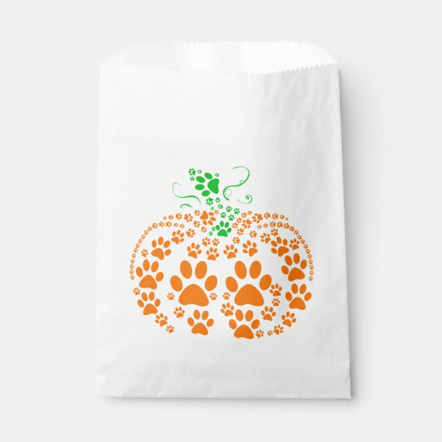 Cute Dog Paw Pumpkin Dog Lover Gifts Halloween Cos Favour Bags (Front)