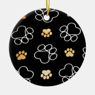 Cute Dog Paws Ceramic Tree Decoration