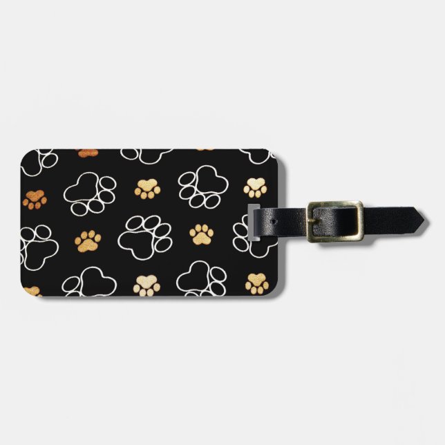 Cute Dog Paws Luggage Tag (Front Horizontal)