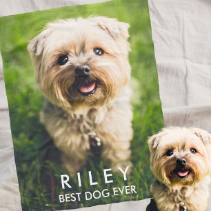 Cute Dog Personalised Pet Photo Custom Fleece Blanket