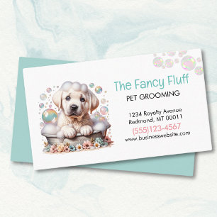 Cute Dog Pet Grooming Bath Service  Business Card