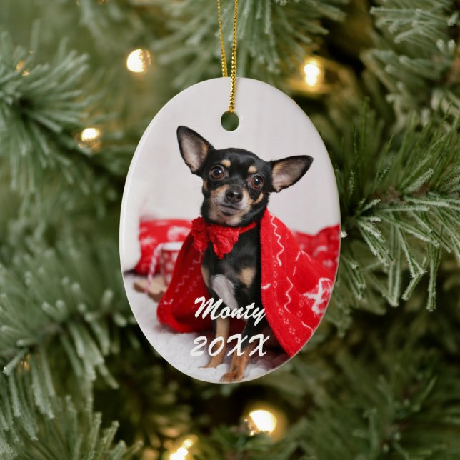 Cute Dog Pet Photo Ceramic Tree Decoration (Tree)