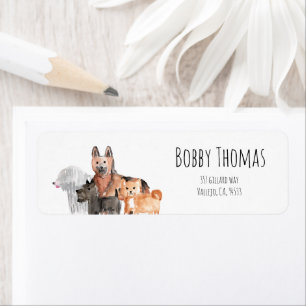 Cute dog pet return address label