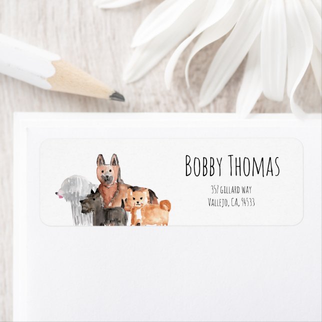 Cute dog pet return address label (Insitu)