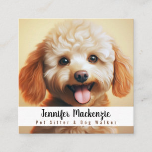 Cute Dog Pet Sitter and Dog Walker Square Business Card