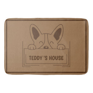 Cute Dog Pet Welcome Home party DIY name Bath Mat