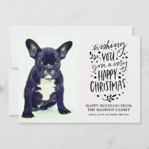 Cute Dog Photo Christmas Holiday Card